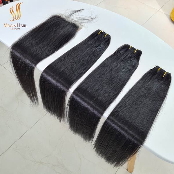 vietnam hair - 5x5 closure 18 inches super drawn bone straight hair 22 inches