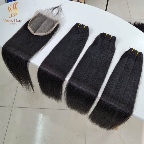 vietnam hair - 5x5 closure 18 inches super drawn bone straight hair 22 inches