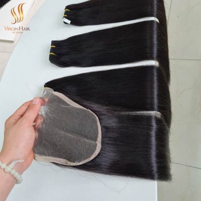 5x5 closure wholesale price free-part and bundles bone straight hair 22 inches