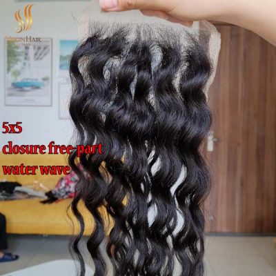 5x5 lace closure wig wholesale price free-part water wave