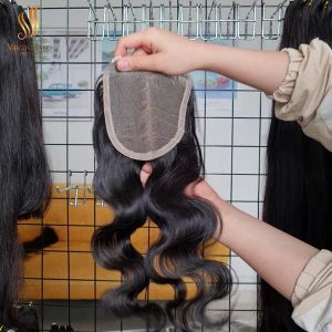 5x5 closure wholesale price middle-part body wave 16 inch