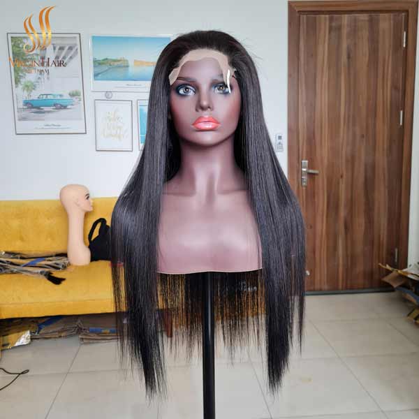 bone straight human hair wig - vietnam hair extensions - 5x5 lace closure wig