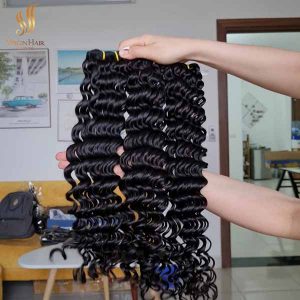 deep wave hair - vietnam hair - human hair closure and bundles