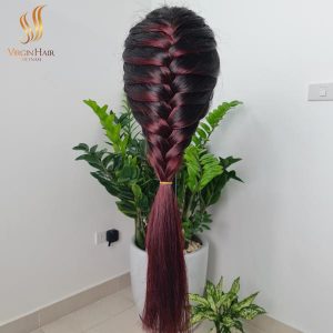 Lace closure wig ombre color - BLACK To BURGUNDY