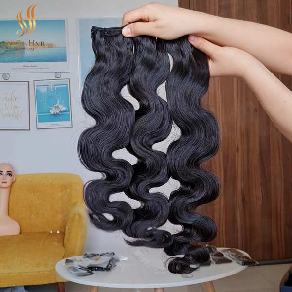 super double drawn Vietnamese hair - body wave bundles - weft hair extensions human hair