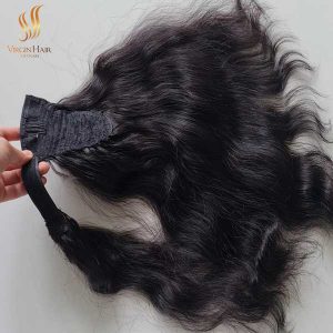 ponytail human hair - Cambodian hair extensions - raw cuticle aligned hair