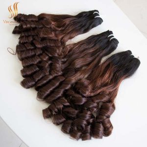 double drawn bouncy curly hair - ombre hair extensions - virgin human hair