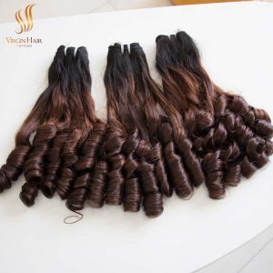 double drawn bouncy curly hair - ombre hair extensions - virgin human hair
