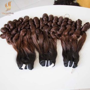 double drawn bouncy curly hair - ombre hair extensions - virgin human hair