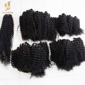 Single drawn - deep curly hair - virgin human hair - hair bundles and closure