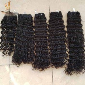 water wave hair bundles with closure - water wave human hair wigs