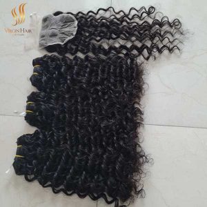 double drawn Vietnamese hair - weft hair extensions - water wave hair