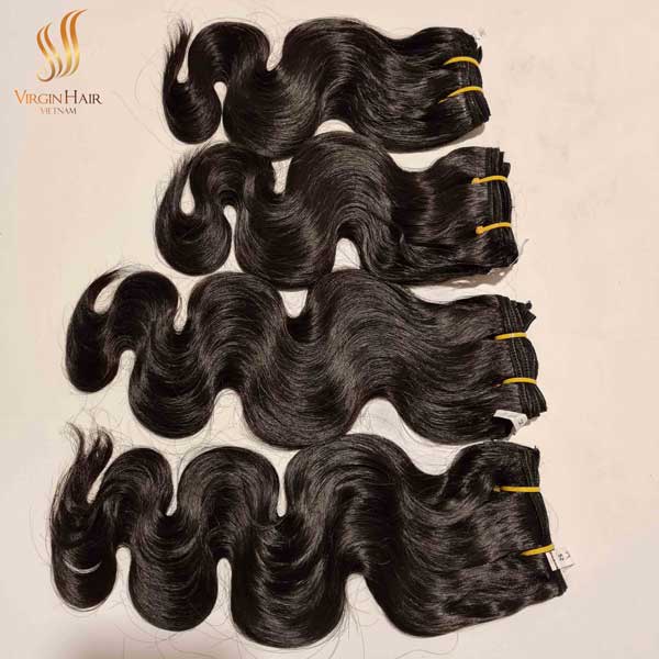 Single drawn virgin hair - body wave bundles with closure - raw hair