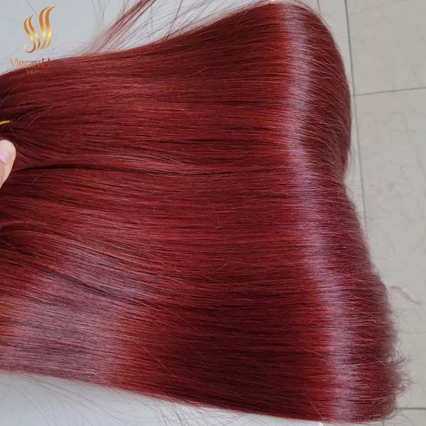 burgundy hair color - bone straight vietnam hair - vietnamese raw hair - ombre hair