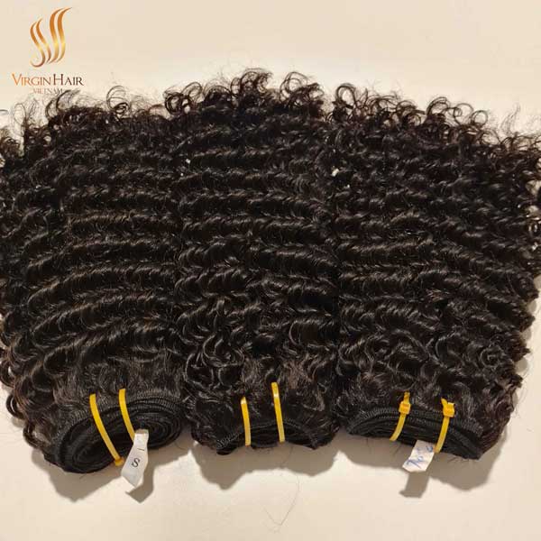 single drawn curly human hair - Vietnam raw hair - cuticle aligned virgin hair