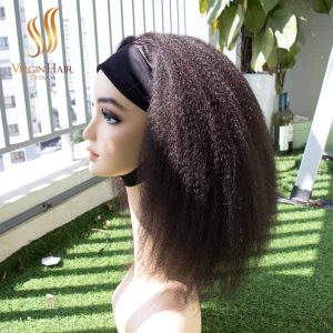 Kinky Straight_ Virgin Human Hair Headband Wig