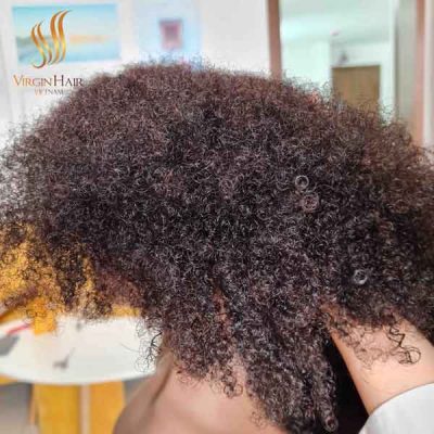Kinky Curly Wigs with natural hair color_100% Vietnamese Raw hair with 180% density
