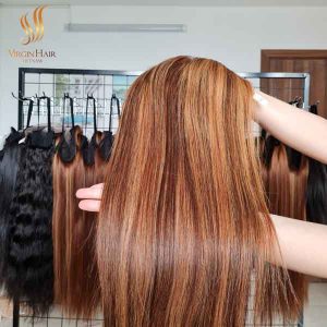 Double Drawn Bone Straight Wig With 100% Human Hair Vietnamese Very Thick and Price Factory