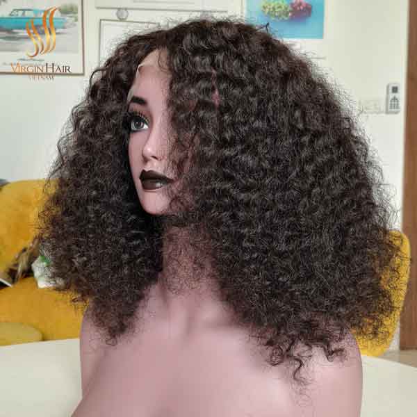 Curly Human Hair Wigs_Very Thick_With Lace Closure 180% Destiny