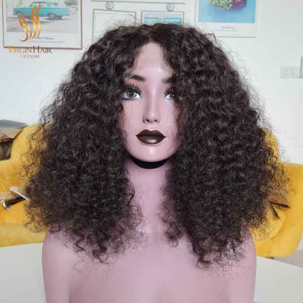 Curly Human Hair Wig_100% Raw Hair Vietnamese Cheap Price