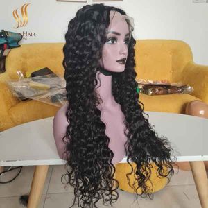 100% Human Hair Extension_ Super Double Drawn Water Wave Human Hair Wig 100%Vietnamese Raw Hair.