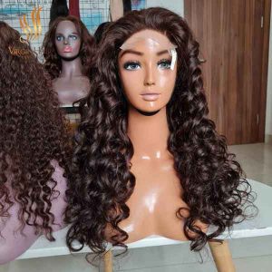 Bouncy Hair Wig Make From 3,5 bundle 26 inch Lace Closure Very Full and Hot Color