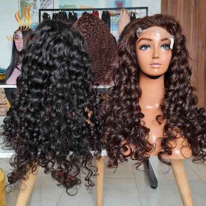 Double Drawn Bouncy Hair Wig With 3,5 bundle 26 inch Very Full