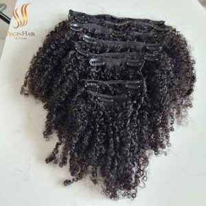 Clip ins Pixie Curly_100% Human hair Extension With 100gram Very Thick for Black Women