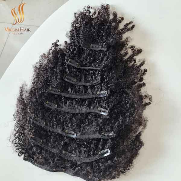 Wholesale clip in hair extension Pixie Curly Hair 100% virgin remy real hair clip in extensions
