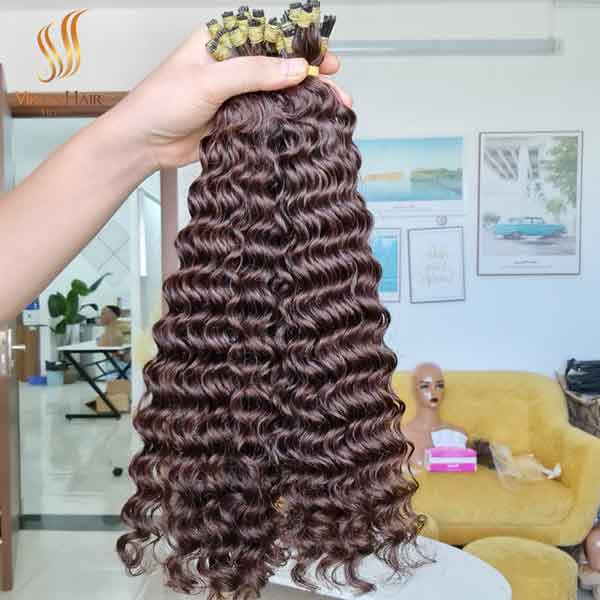 I tip Human Hair Extension 100% Vietnamese Raw Hair With Brown Color