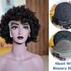 Short Wig Bouncy Curly Hair 100% Human Hair Extension With Lace Frontal 13x4 Very Cheap