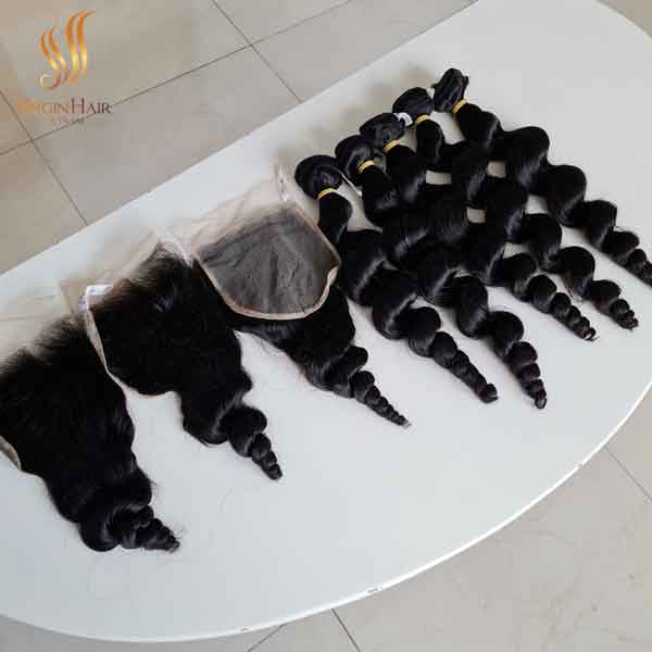 Combo Bundle and Closure Loose Wave From Virgin Hair Vietnam