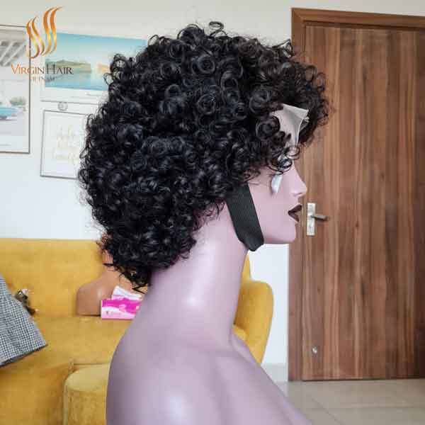 100% Human Hair Wig_cuticle aligned virgin hair_Bouncy Curls Wig