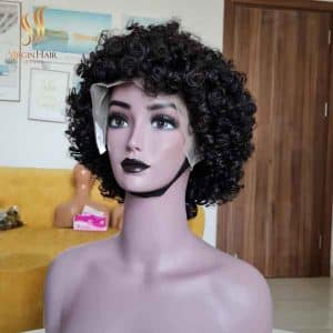 Short Wig Bouncy Curls With 8 inch and Frontal 13x4 8 inch Price Very Cheap
