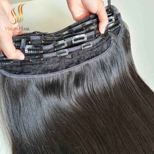 Wholesale clip in hair extension Straight Hair 100% Raw Hair Vietnamese  Price Factory