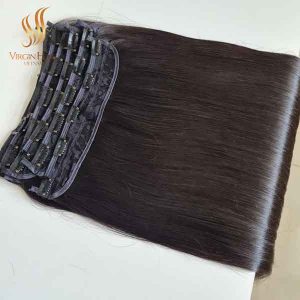 Wholesale Double Drawn Straight Hair Human Hair Clip In Hair Extensions For Women Black