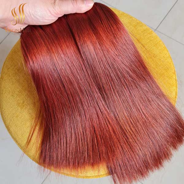 Bone Straight Hair Red Color 100% Raw Hair Vietnamese Very Thick