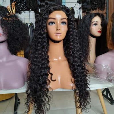 Factory wholesale price raw Vietnamese hair Water Wave Wig Human Hair from the best hair supplier in Vietnam