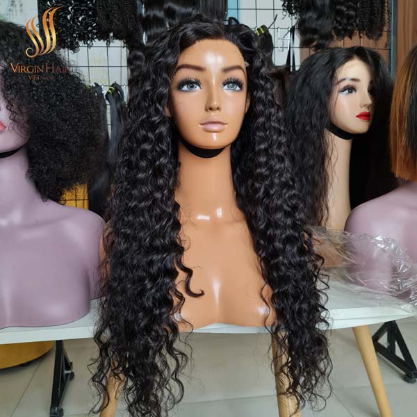 Wholesale Water Wave Wig Human Hair 100% Raw Vietnamese Hair With 6x6 HD  lace Wigs Very Thin For Black Women