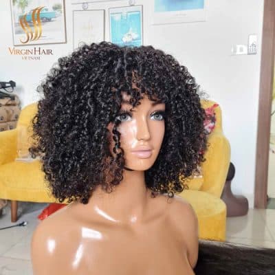 Wholesale Cheap Human Hair Wig With Bangs Pixie Cut Wig 100% Vietnamese Raw Hair_Cheap Price