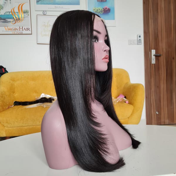 Bone Straight Hair Wig 100% Raw Hair Vietnam With 180% Density Very Full