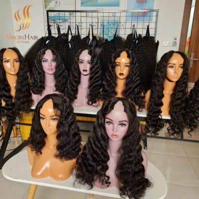 Wavy Hair V Part Wigs Beautiful Vietnamese Human Hair Extension Customize Texture Wholesale