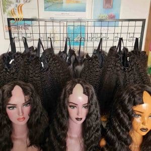 Virgin Raw Cuticle Aligned Human Hair Wigs for Black Women V Part Wigs Wavy Wholesale