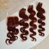 Combo 3 bundle and 5x5 Closure HD lace Body Wave Human Hair 99J Burgundy Best Selling