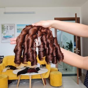 Super Drawn Bouncy Curls Brown Color_Human Hair Vietnam