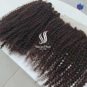 Brown Color Double Drawn Curly Hair