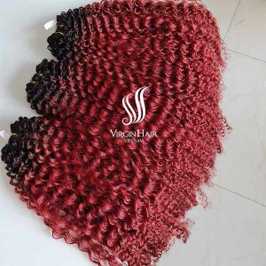 Burgundy Curly hair Bundles