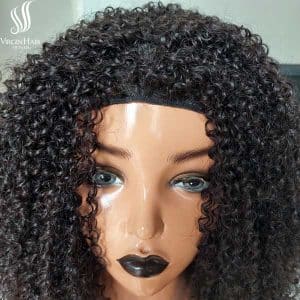 New Product Half Wig 100% Human Hair Wholesale Super Double Drawn Pixie Curly Drawstring Flip Over Wig Different Types in Stock
