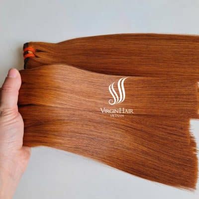 Silky Hair Bone Straight Chestnut Brown color